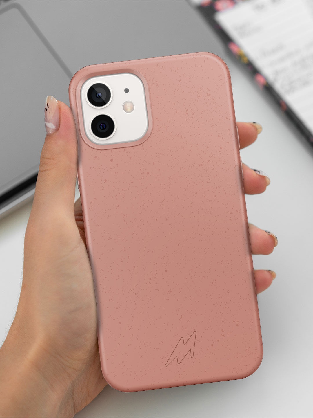 

macmerise Solid Eco-Friendly Biodegradable iPhone 13 Phone Back Case, Pink