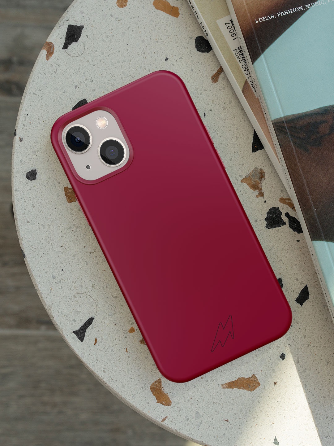 

macmerise Solid Silicone Shock Proof iPhone 13 Mini Phone Back Case, Magenta