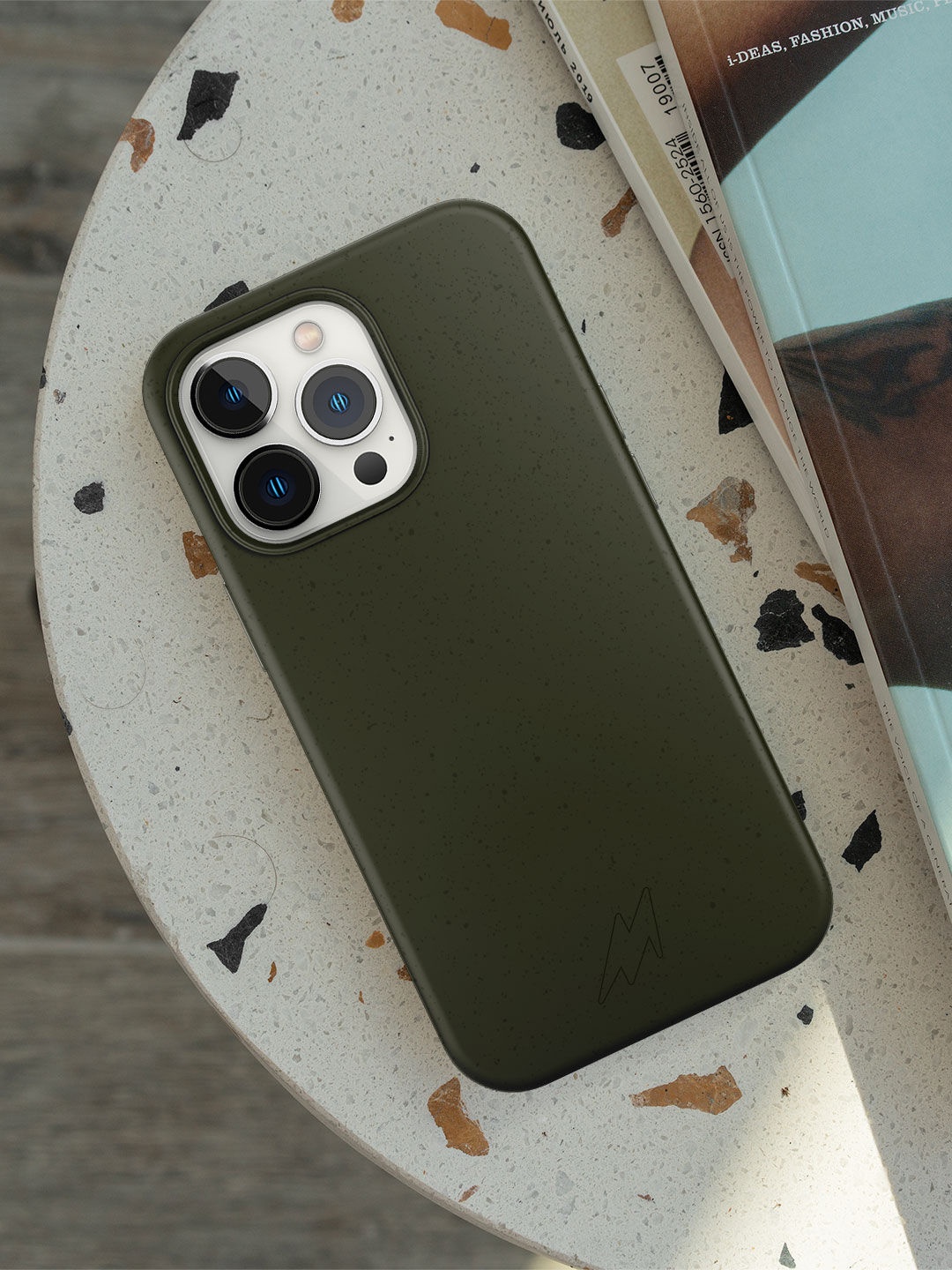 

macmerise Solid Eco-Friendly Biodegradable iPhone 13 Pro Phone Back Case, Green