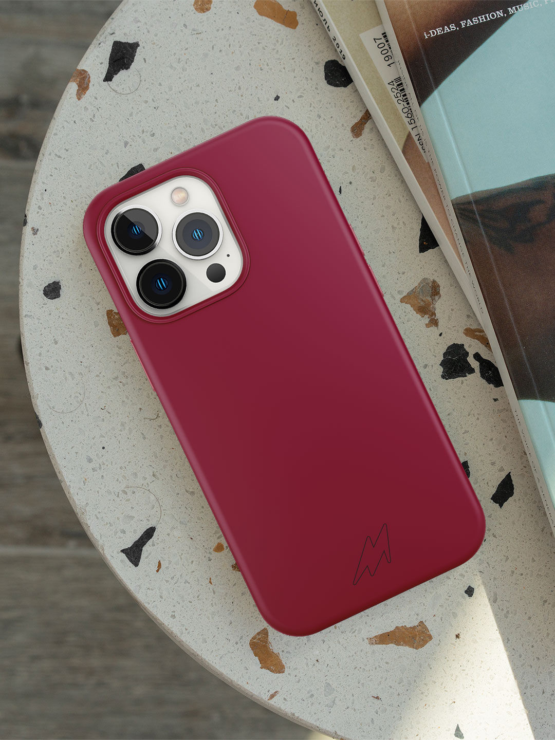

macmerise Solid Silicone iPhone 13 Pro Max Phone Back Case, Magenta