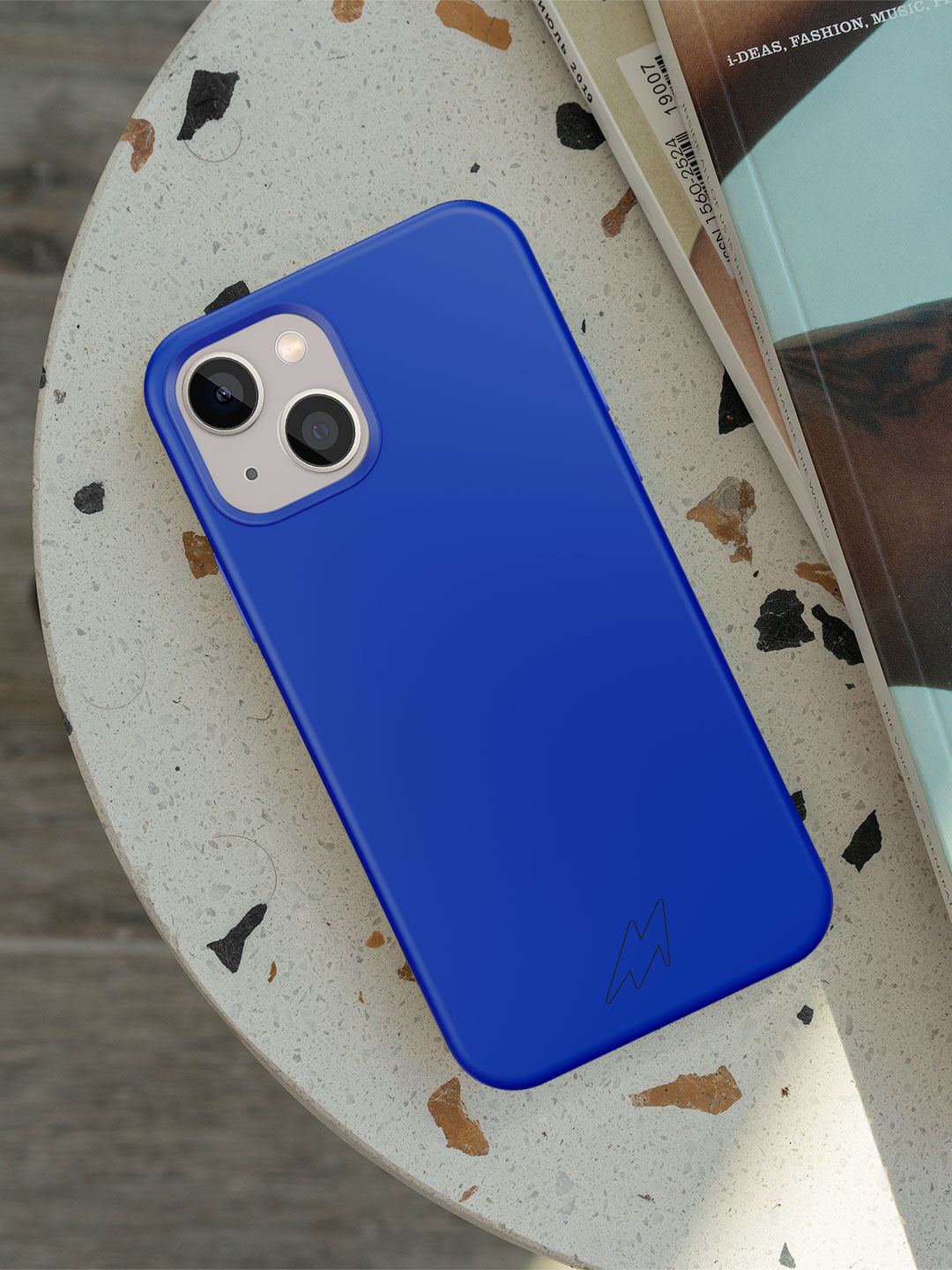 

macmerise Solid Shock Proof Silicone iPhone 13 Phone Back Case, Blue
