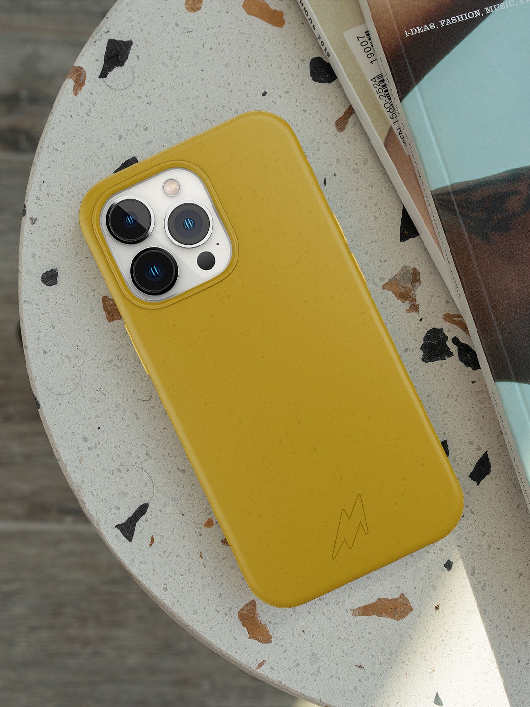 

macmerise Solid Eco-Friendly iPhone 13 Pro Max Phone Back Case, Yellow