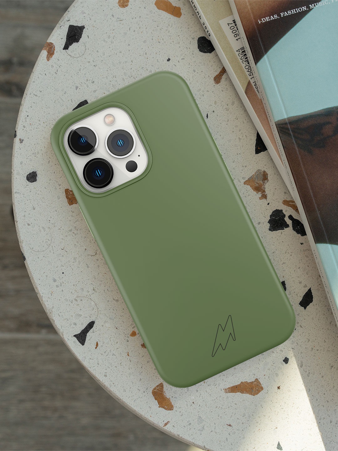 

macmerise Solid Silicone iPhone 13 Pro Phone Back Case, Green