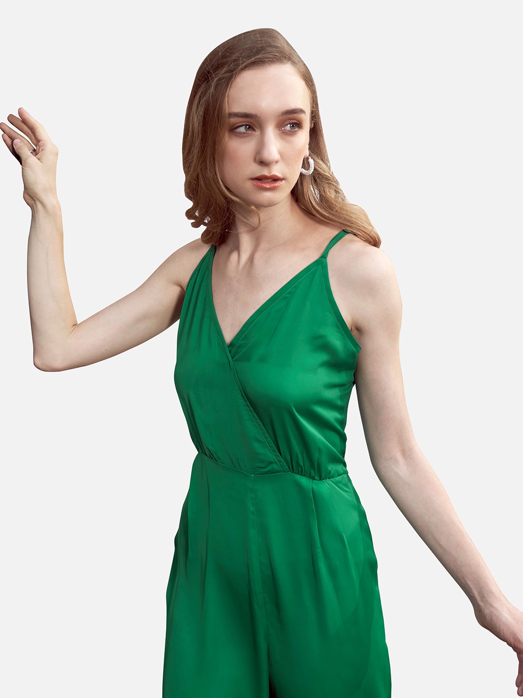 

NEOFAA Women Solid Basic Jumpsuit, Green