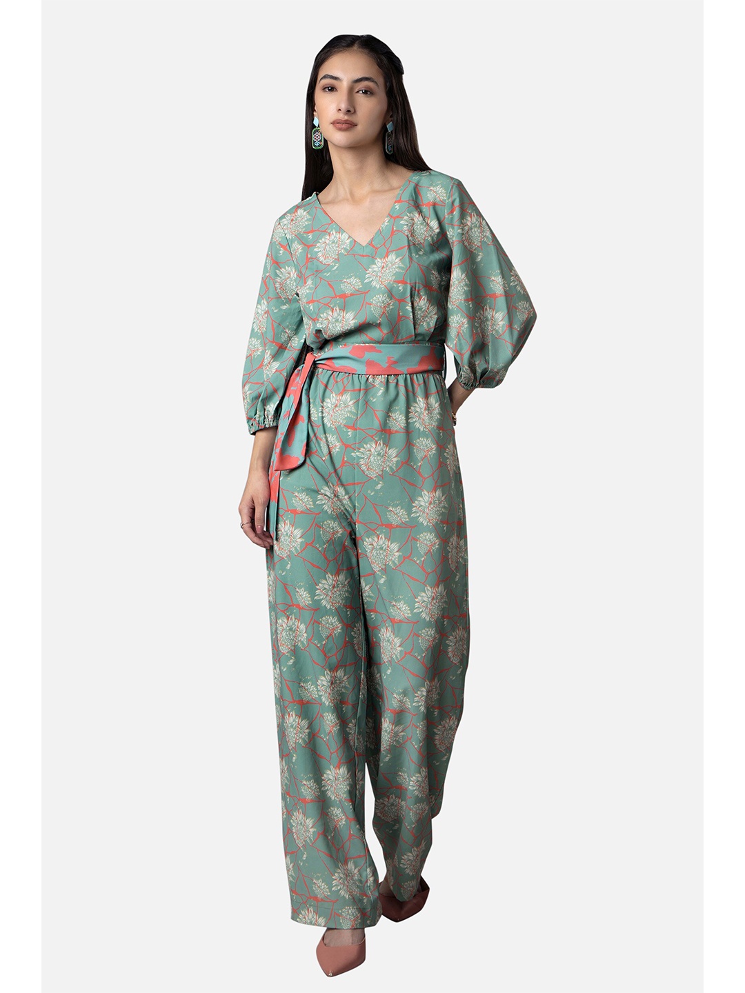 

NEOFAA Women Printed Basic Jumpsuit, Green