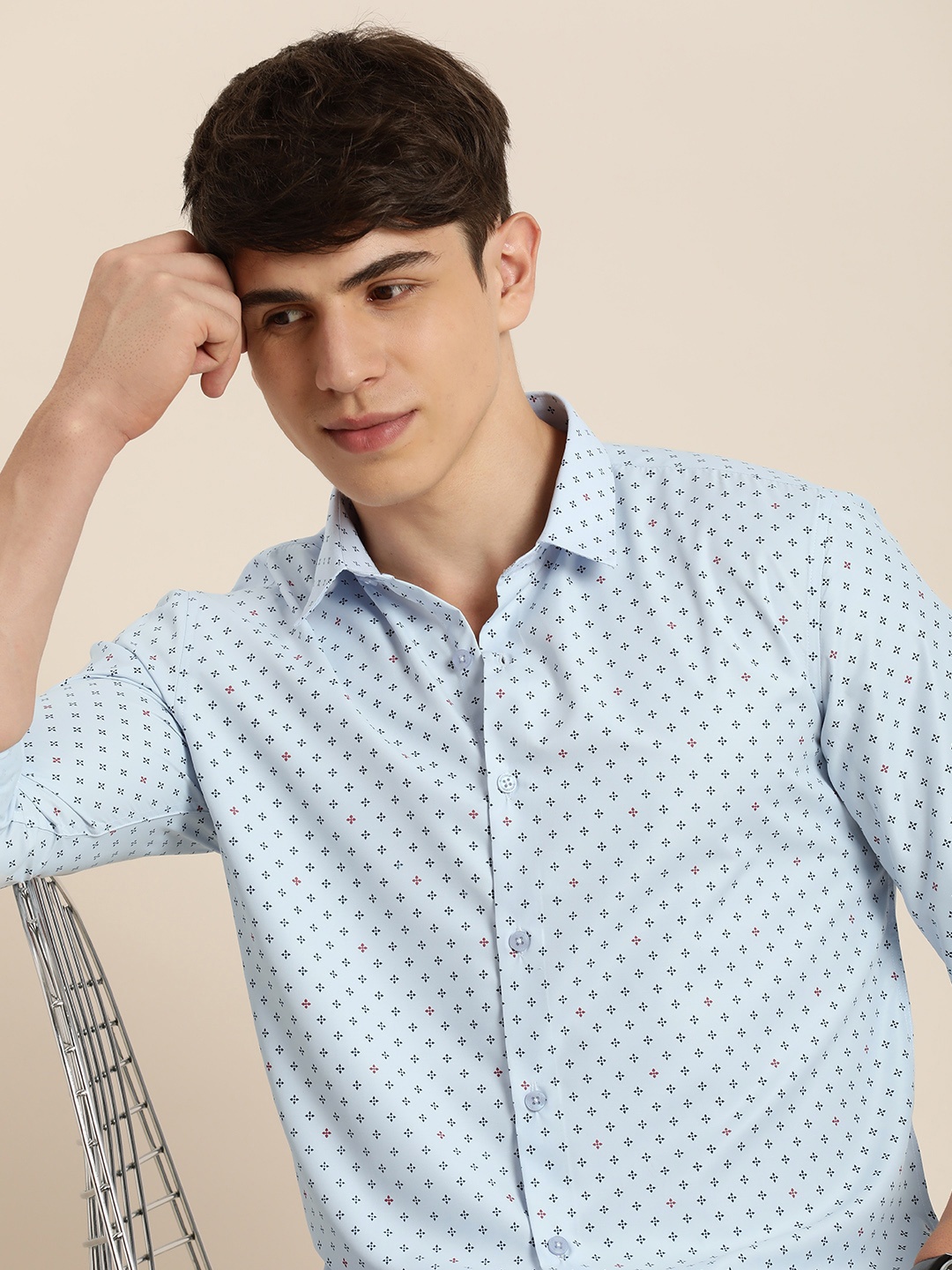 

encore by INVICTUS Men Micro Ditsy Floral Printed Casual Shirt, Blue