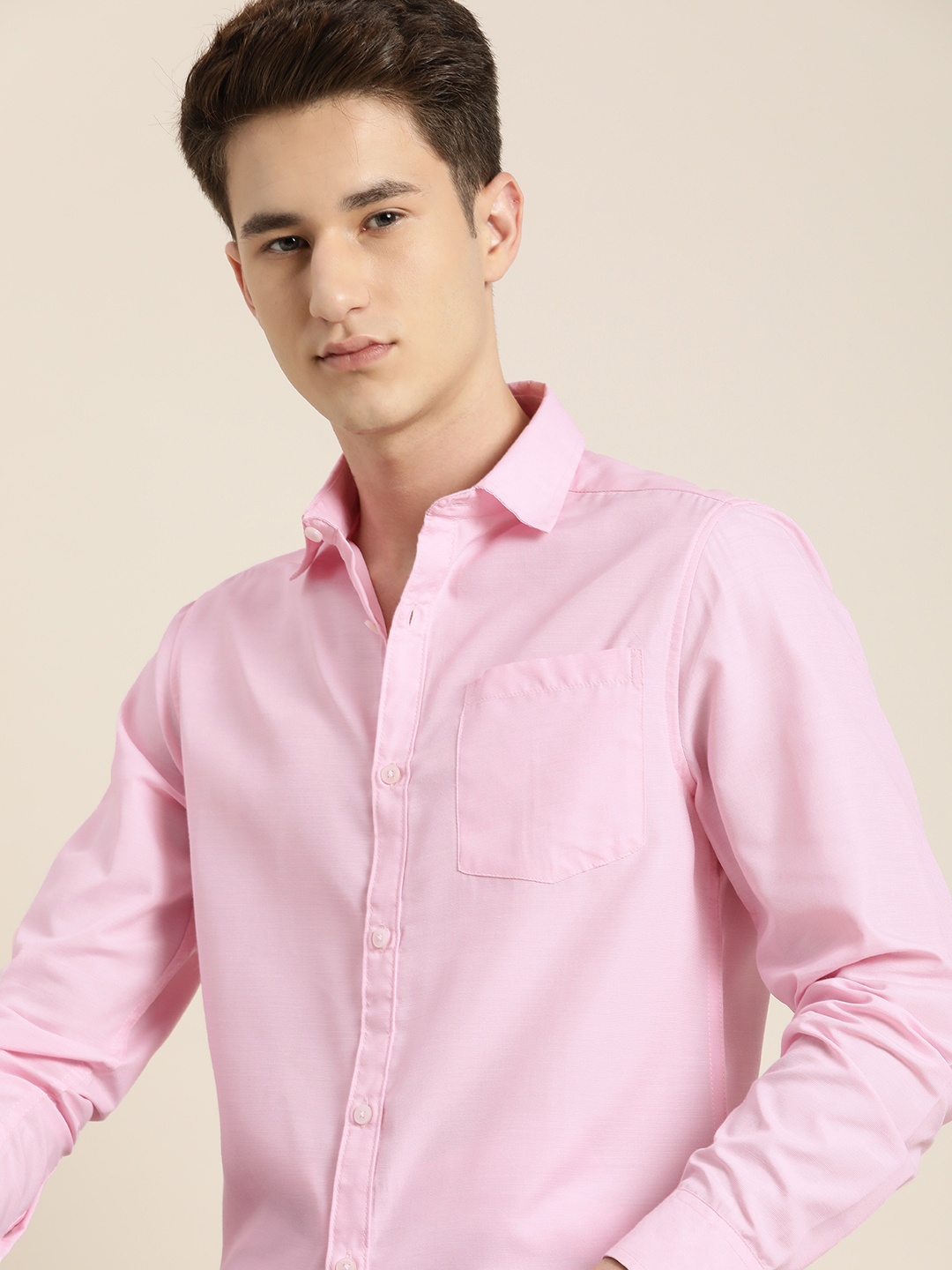 

encore by INVICTUS Men Solid Casual Shirt, Pink