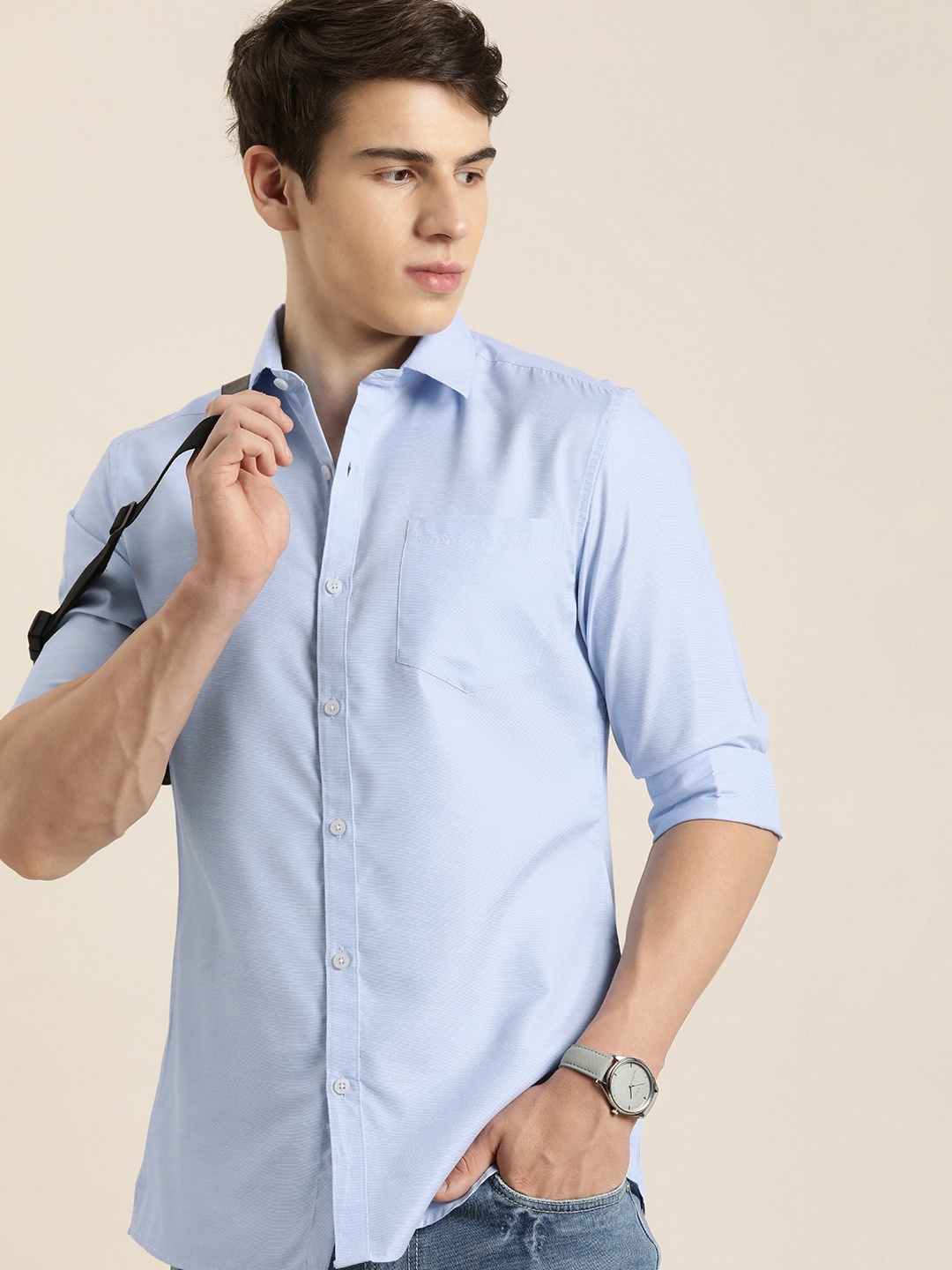 

encore by INVICTUS Men Solid Opaque Casual Shirt, Blue