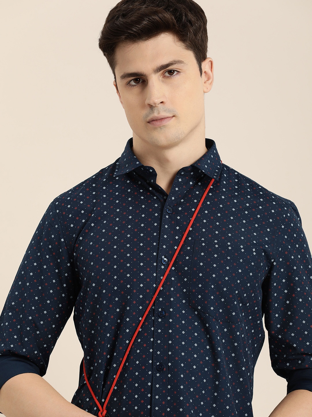 

encore by INVICTUS Floral Printed Casual Shirt, Navy blue