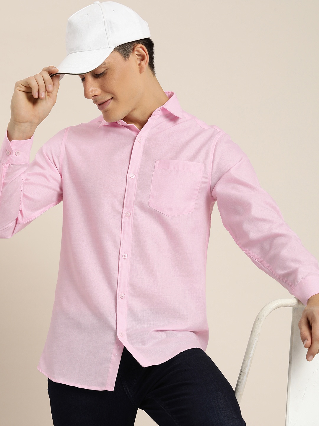 

encore by INVICTUS Self-Design Casual Shirt, Pink