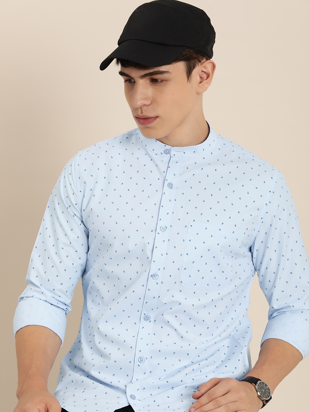 

encore by INVICTUS Floral Printed Casual Shirt, Blue