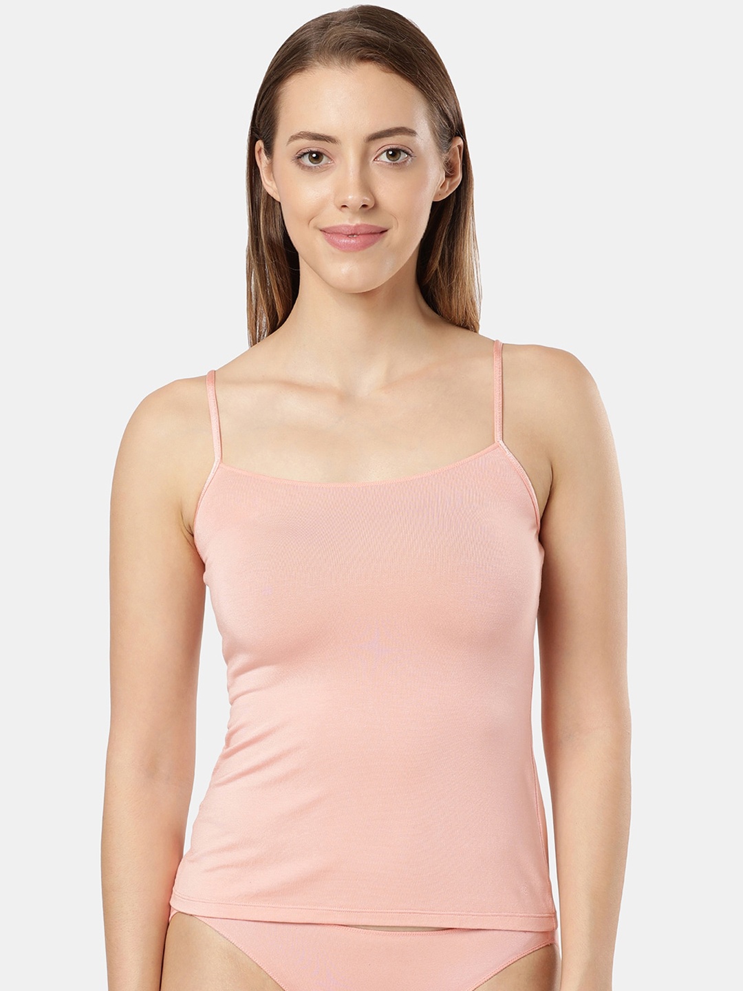 

Jockey Women Solid Micro Modal Non Padded Adjustable Straps Camisoles, Peach