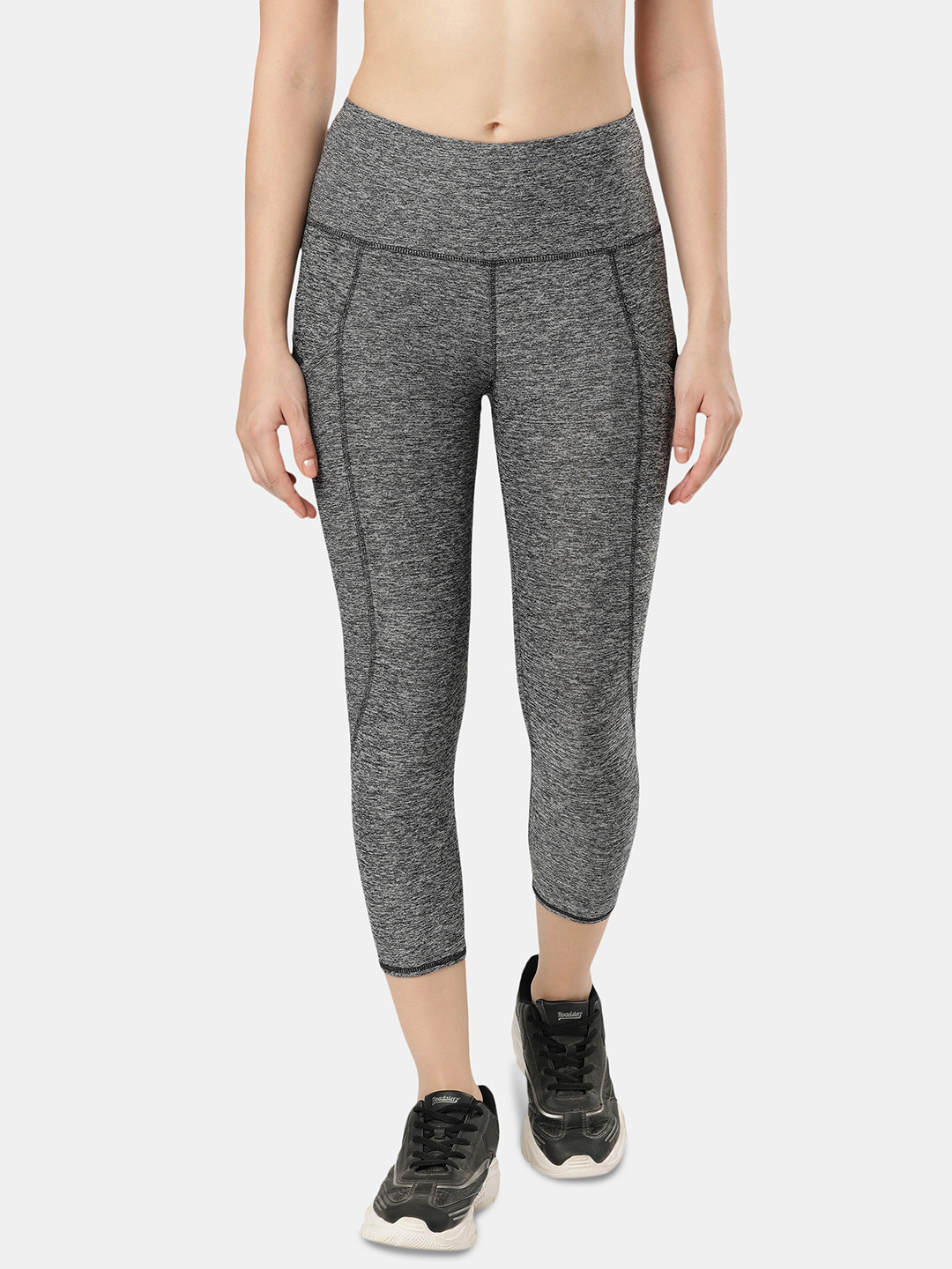 

Jockey Women Microfiber Elastane Stretch Slim Fit Capri, Grey