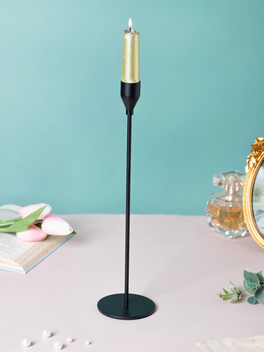

Nestasia Black Glossy Large Candle Holders