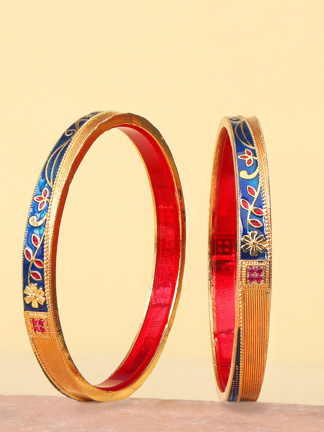 

AccessHer Set Of 2 Gold-Plated Enamelled Bangles