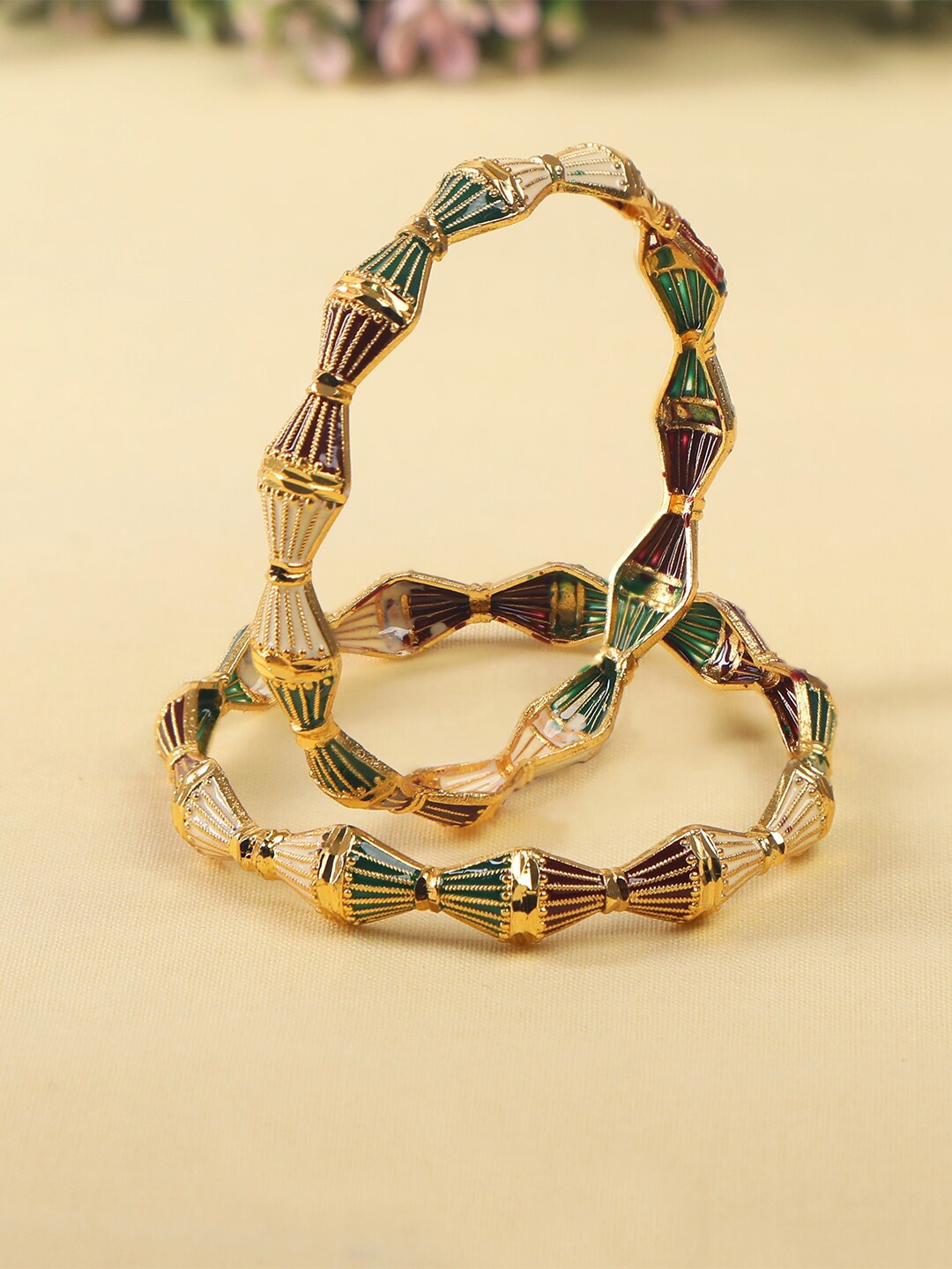 

AccessHer Set Of 2 Gold-Plated Design Bangles