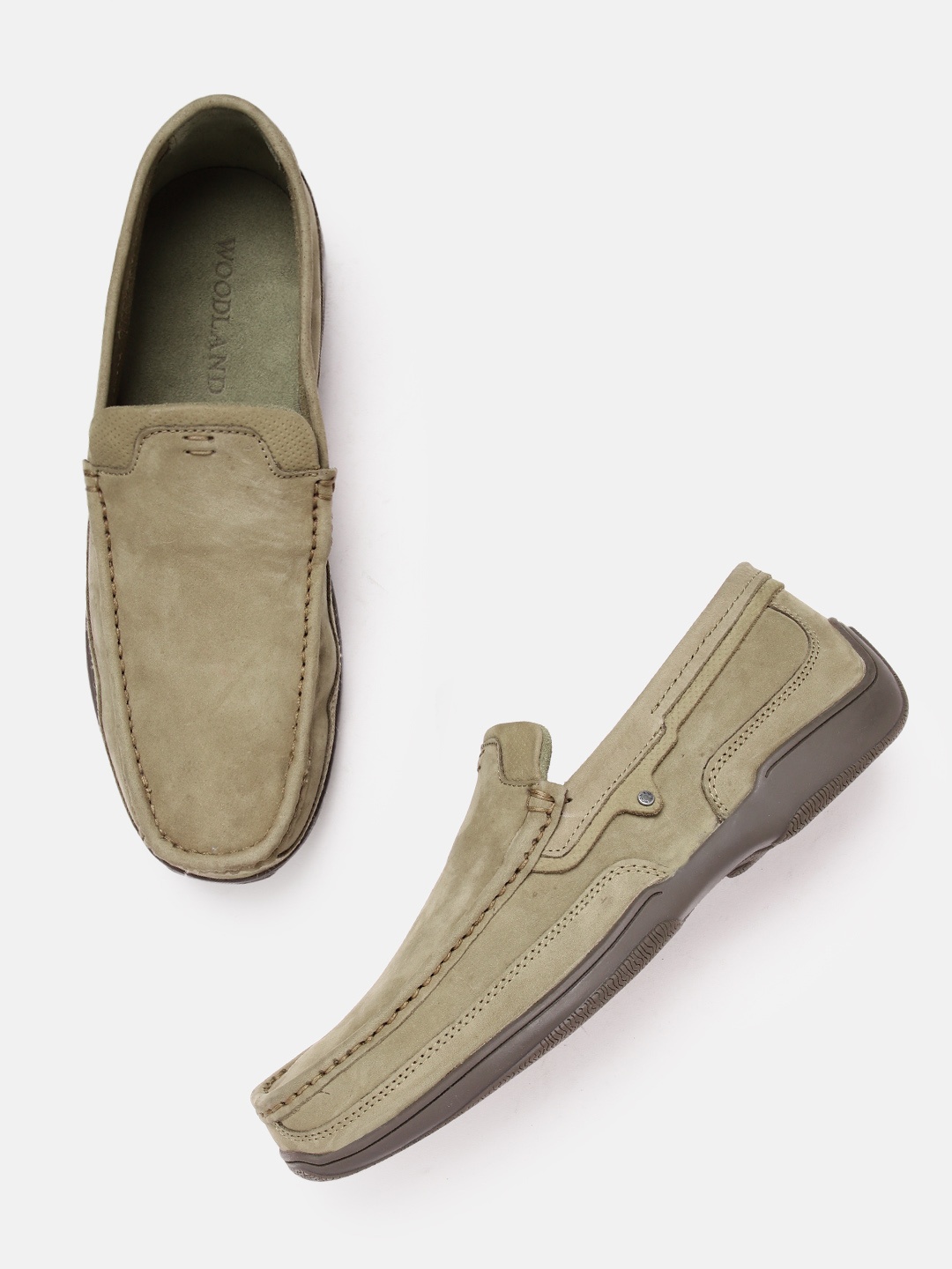 

Woodland Men Nubuck Leather Driving Shoes, Khaki