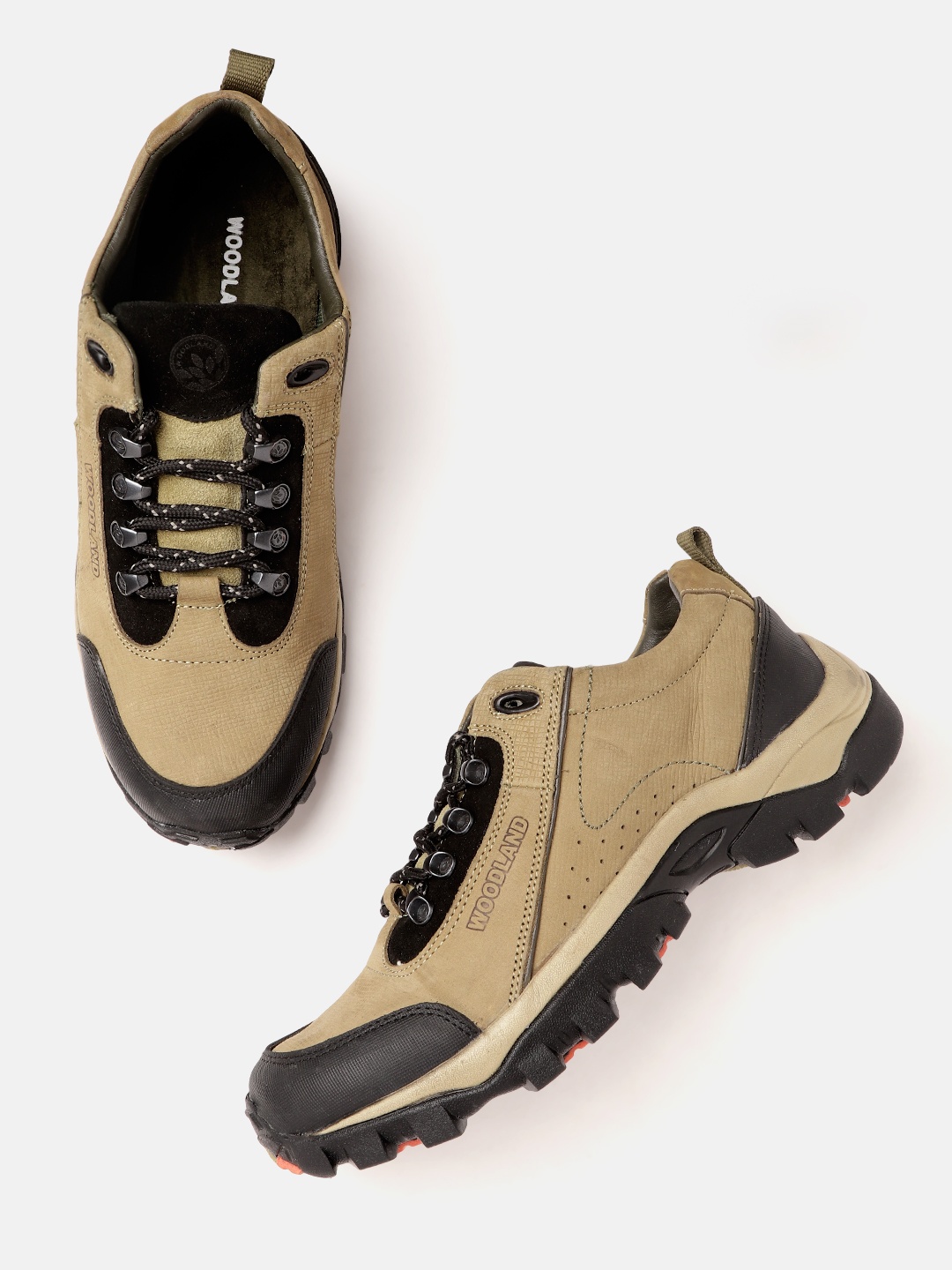 

Woodland Men Colourblocked Leather Sneakers, Beige