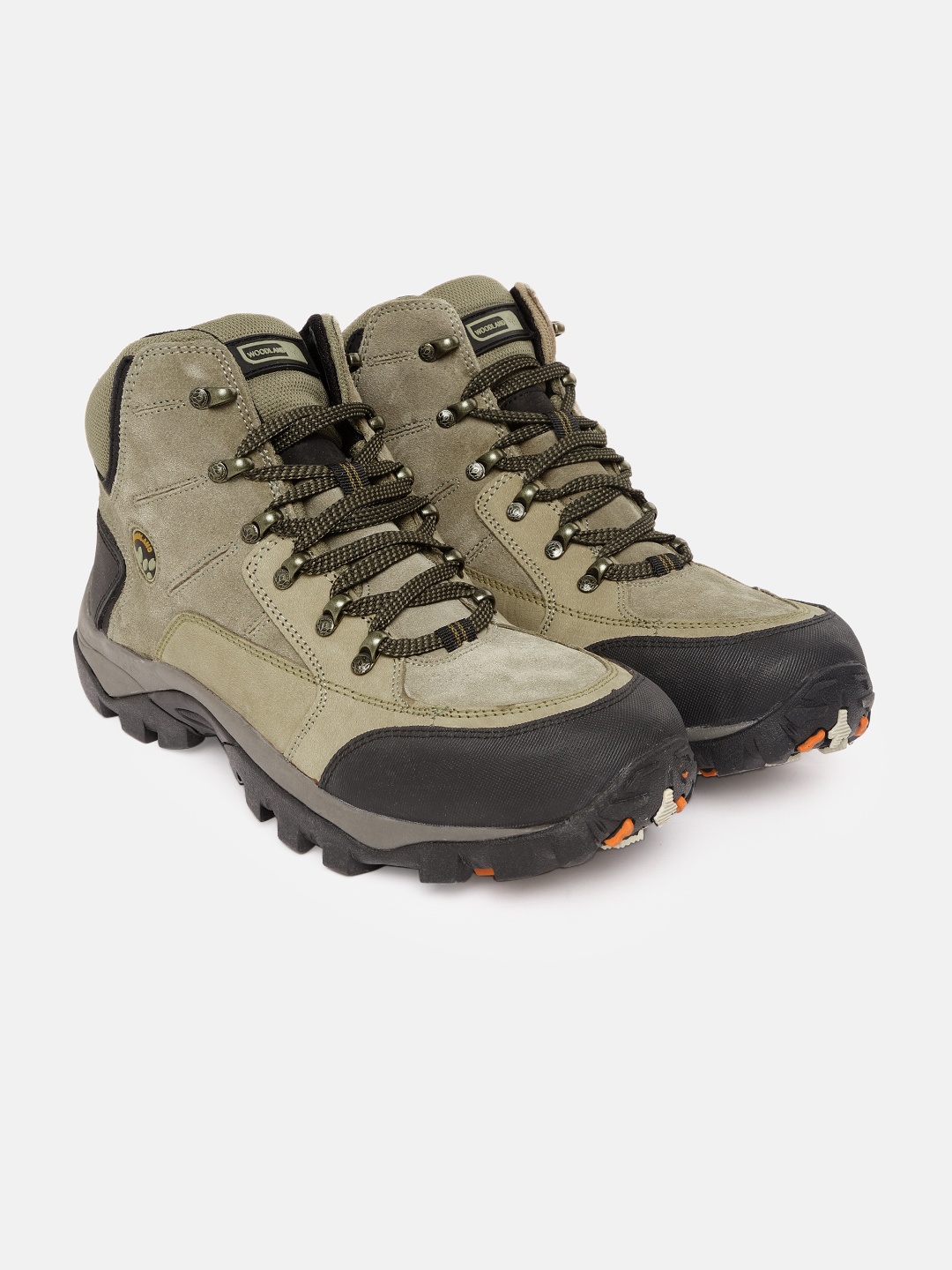 

Woodland Men Mid-Top Leather Sneakers, Khaki