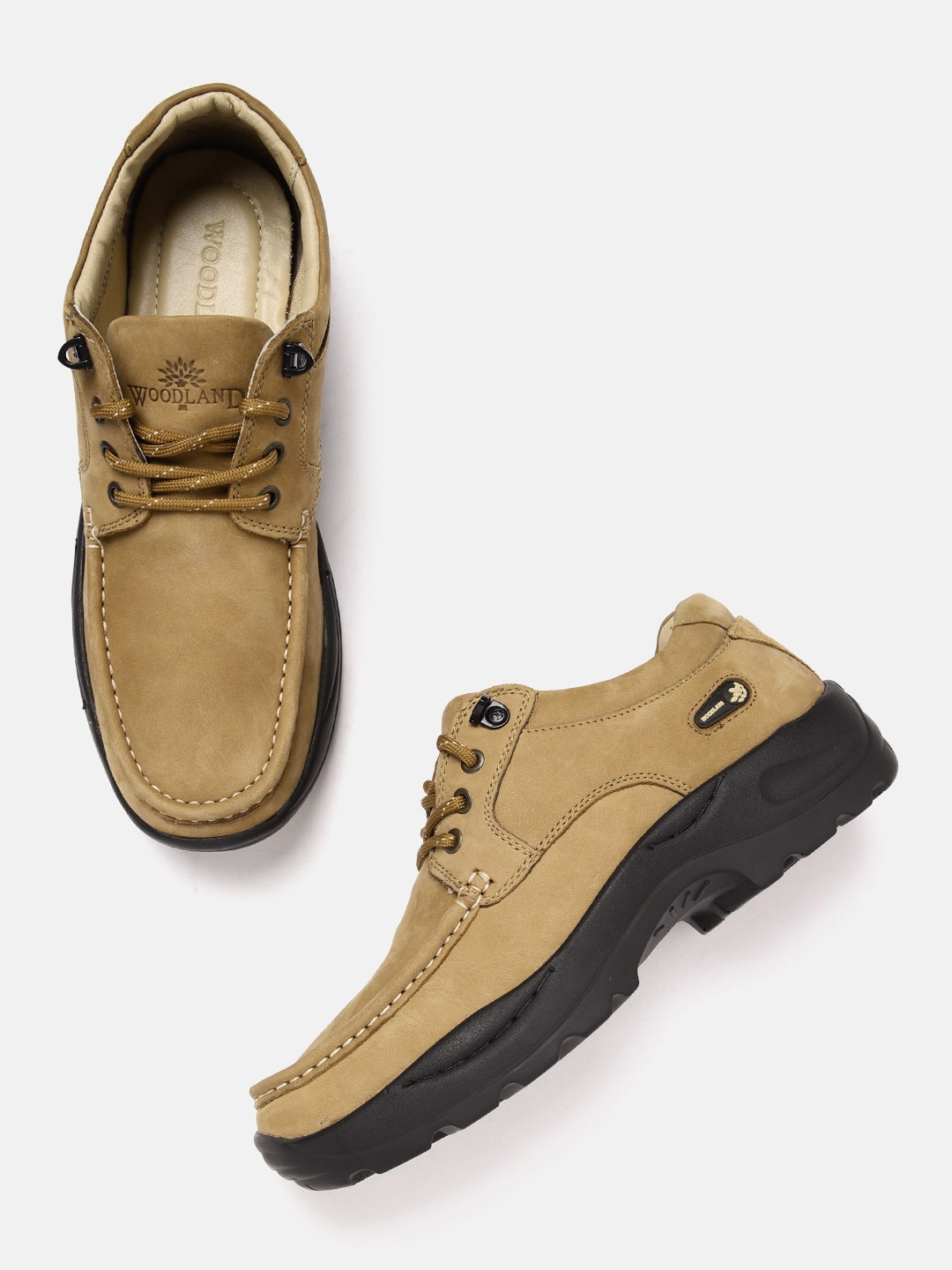 

Woodland Men Leather Sneakers, Camel brown