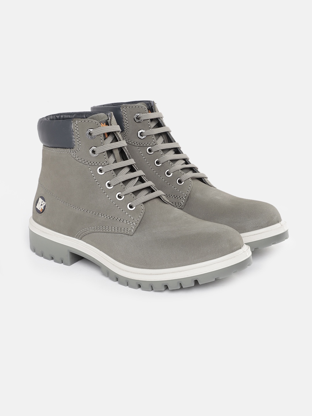 

Woodland Men Nubuck Leather Mid-Top Regular Boots, Grey