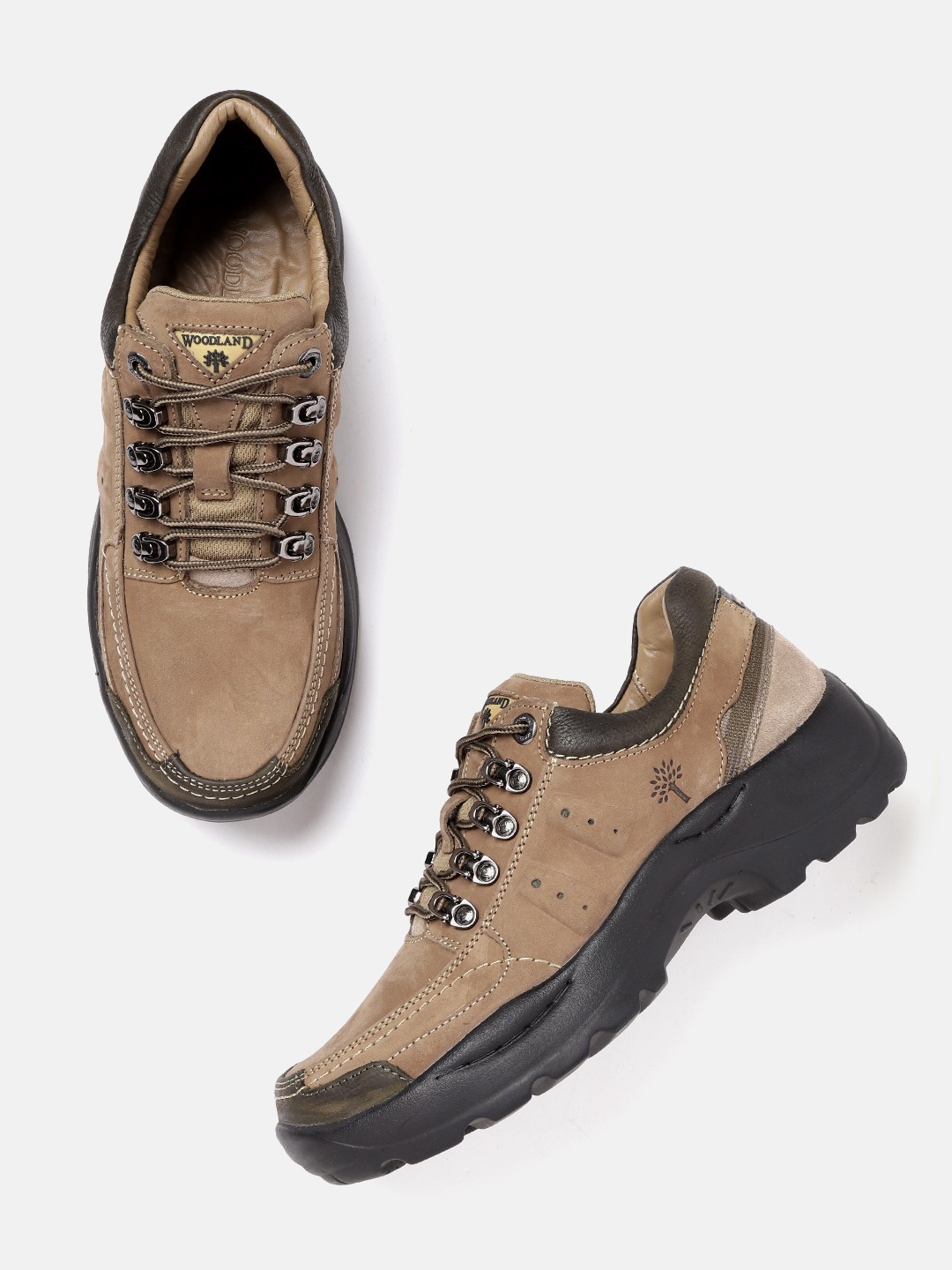 

Woodland Men Leather Sneakers, Khaki