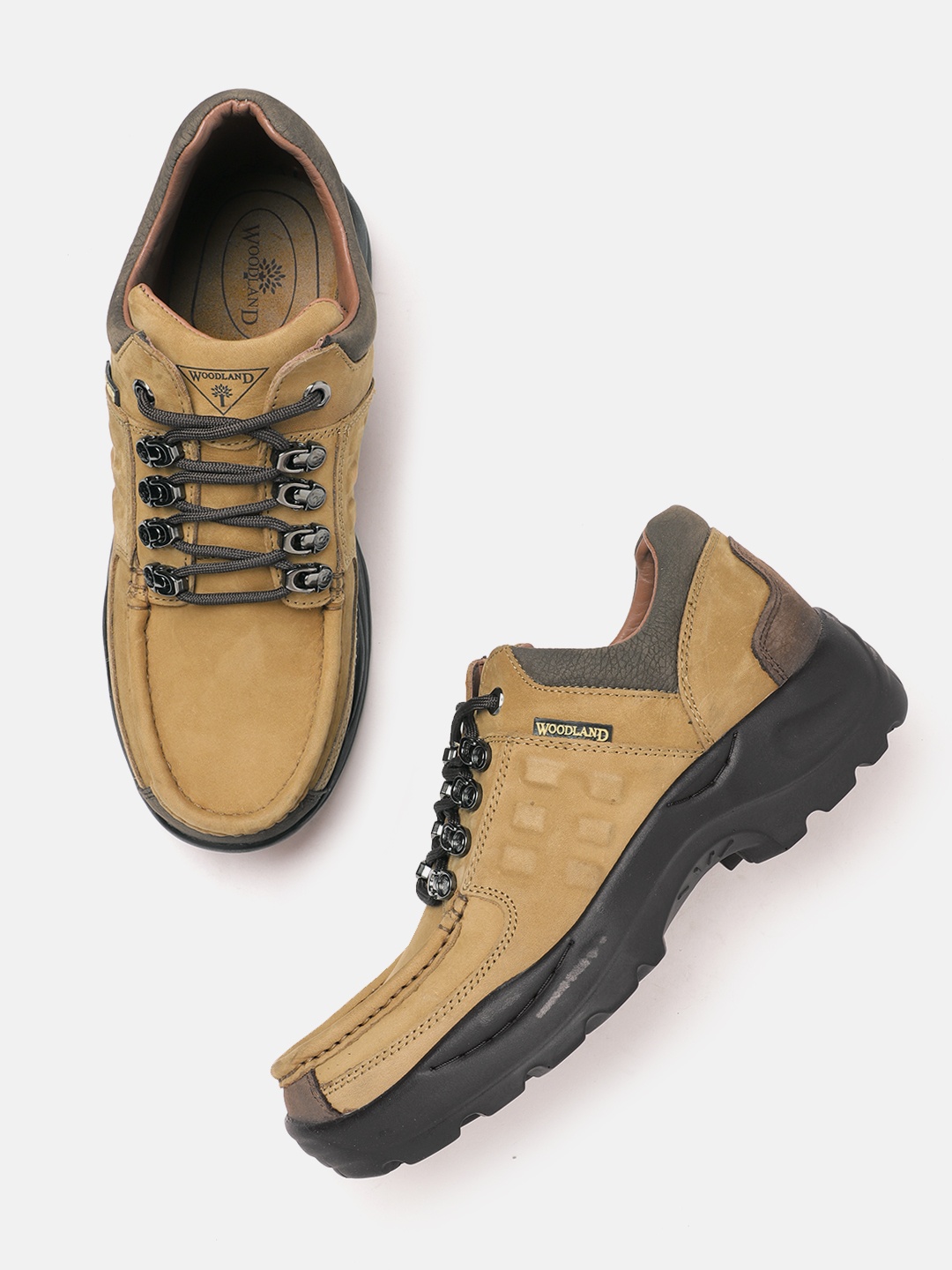 

Woodland Men Leather Sneakers, Camel brown
