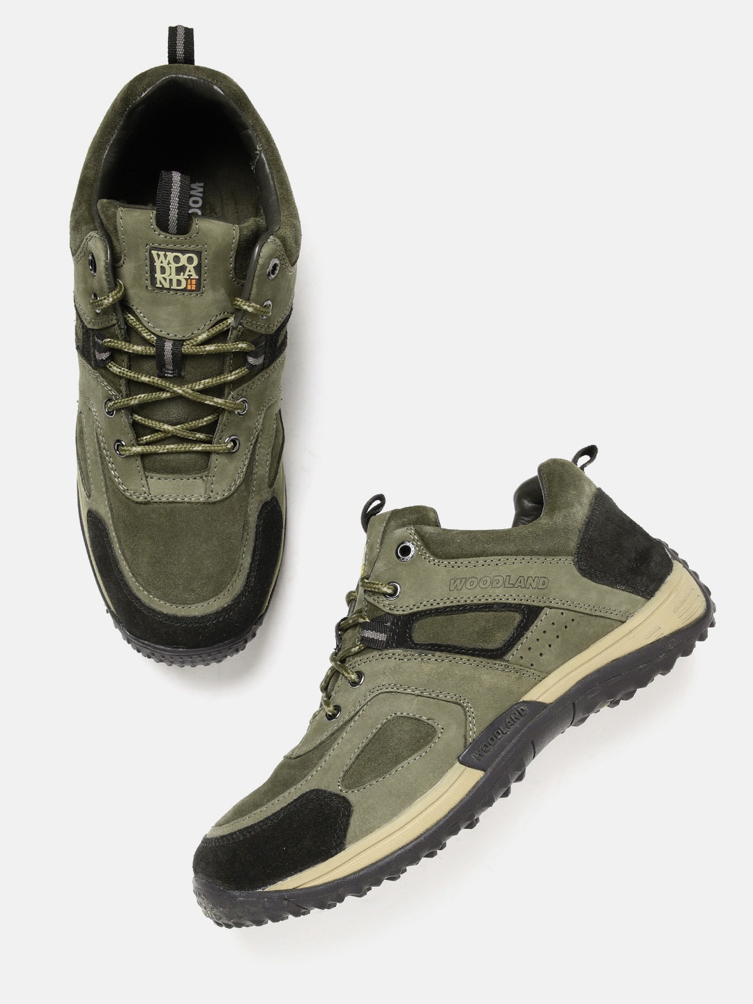 

Woodland Men Nubuck Leather Driving Shoes, Olive