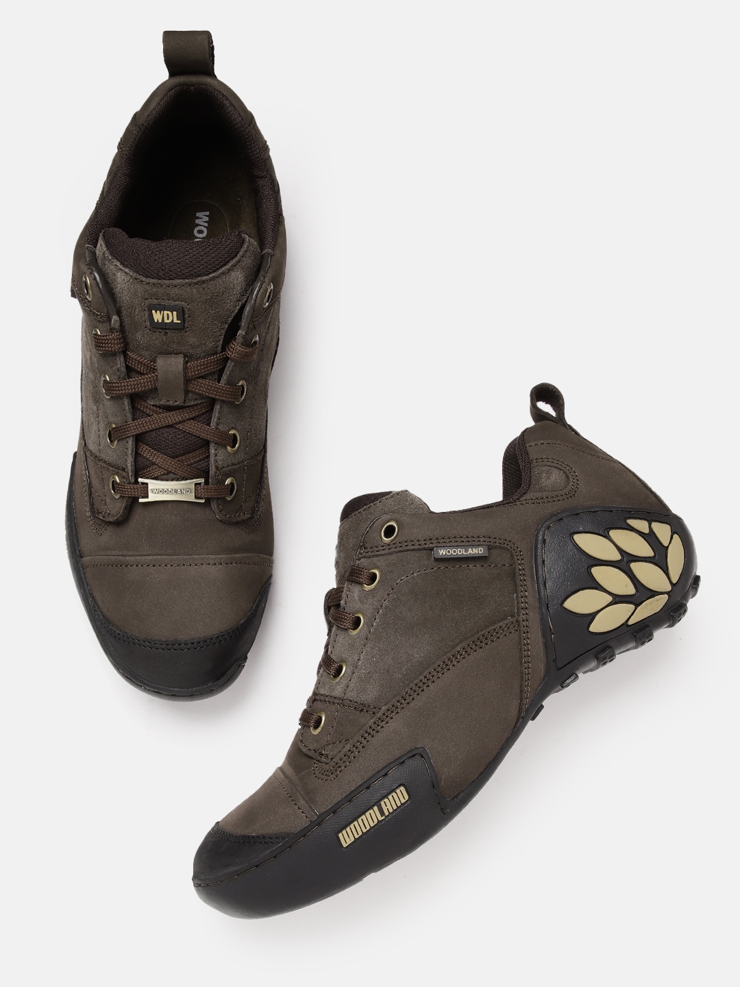 

Woodland Men Nubuck Leather Sneakers, Coffee brown