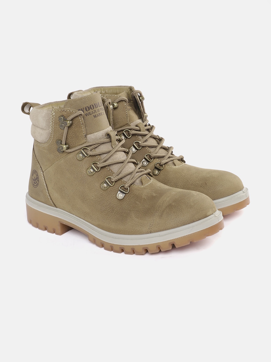 

Woodland Men Mid-Top Leather Regular Boots, Khaki