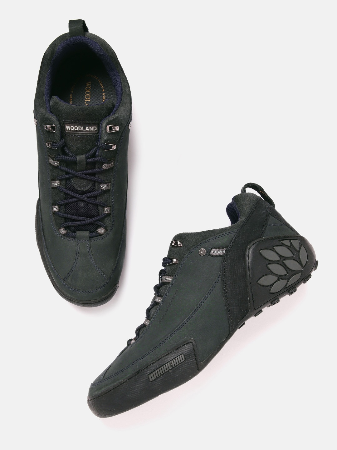 

Woodland Men Nubuck Leather Sneakers, Navy blue