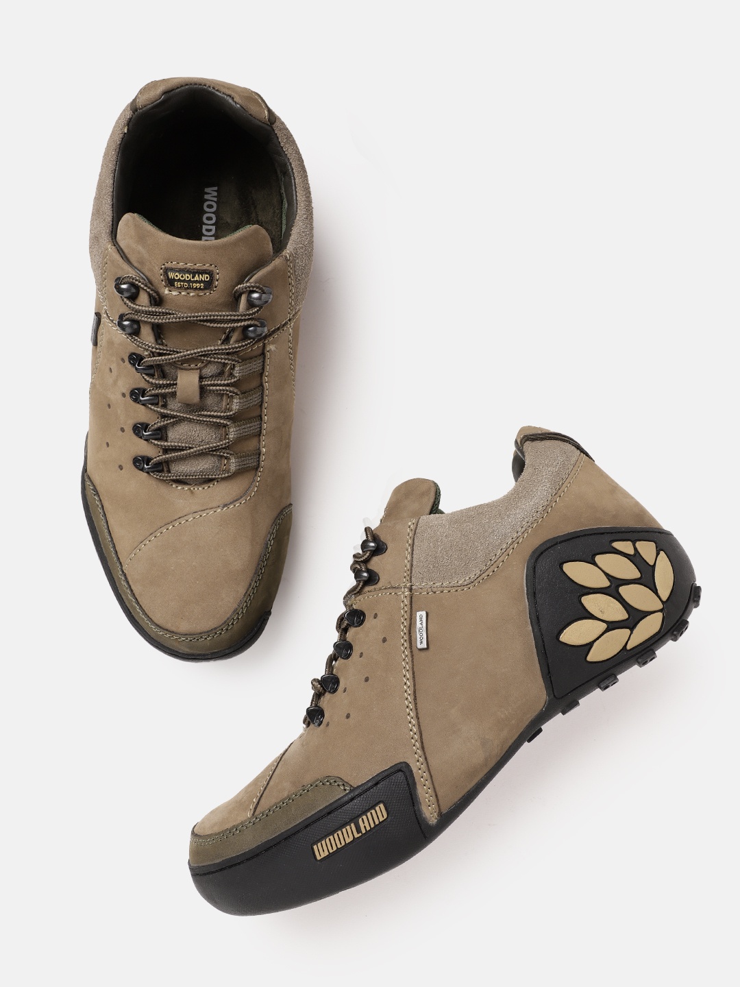 

Woodland Men Nubuck Leather Sneakers, Khaki