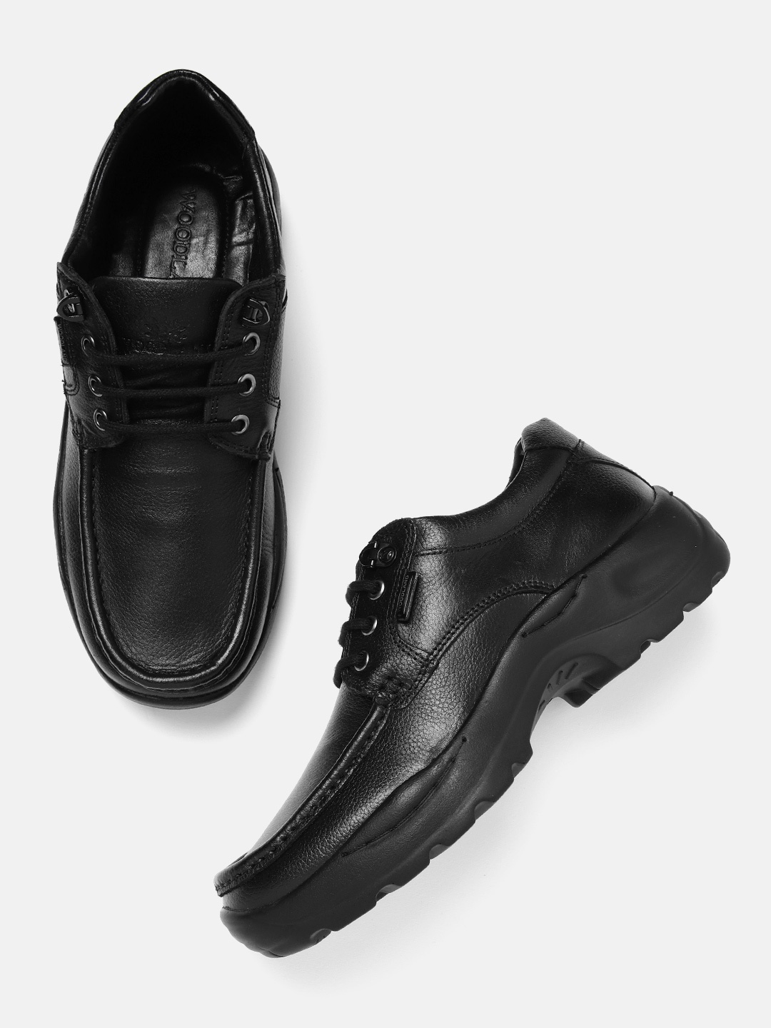 

Woodland Men Nubuck Leather Derbys, Black
