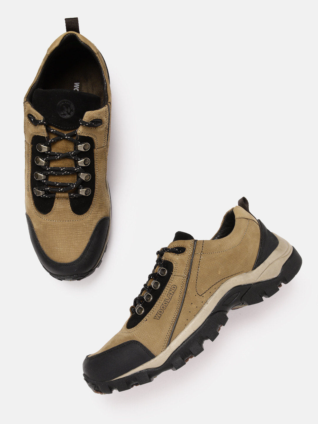

Woodland Men Leather Sneakers, Camel brown