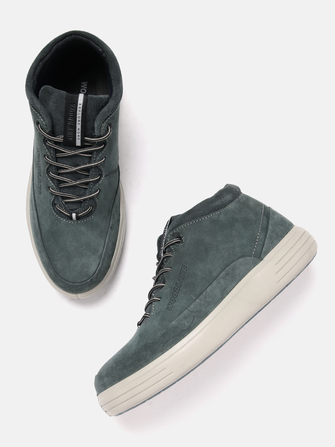 

Woodland Men Leather Mid-Top Sneakers, Navy blue