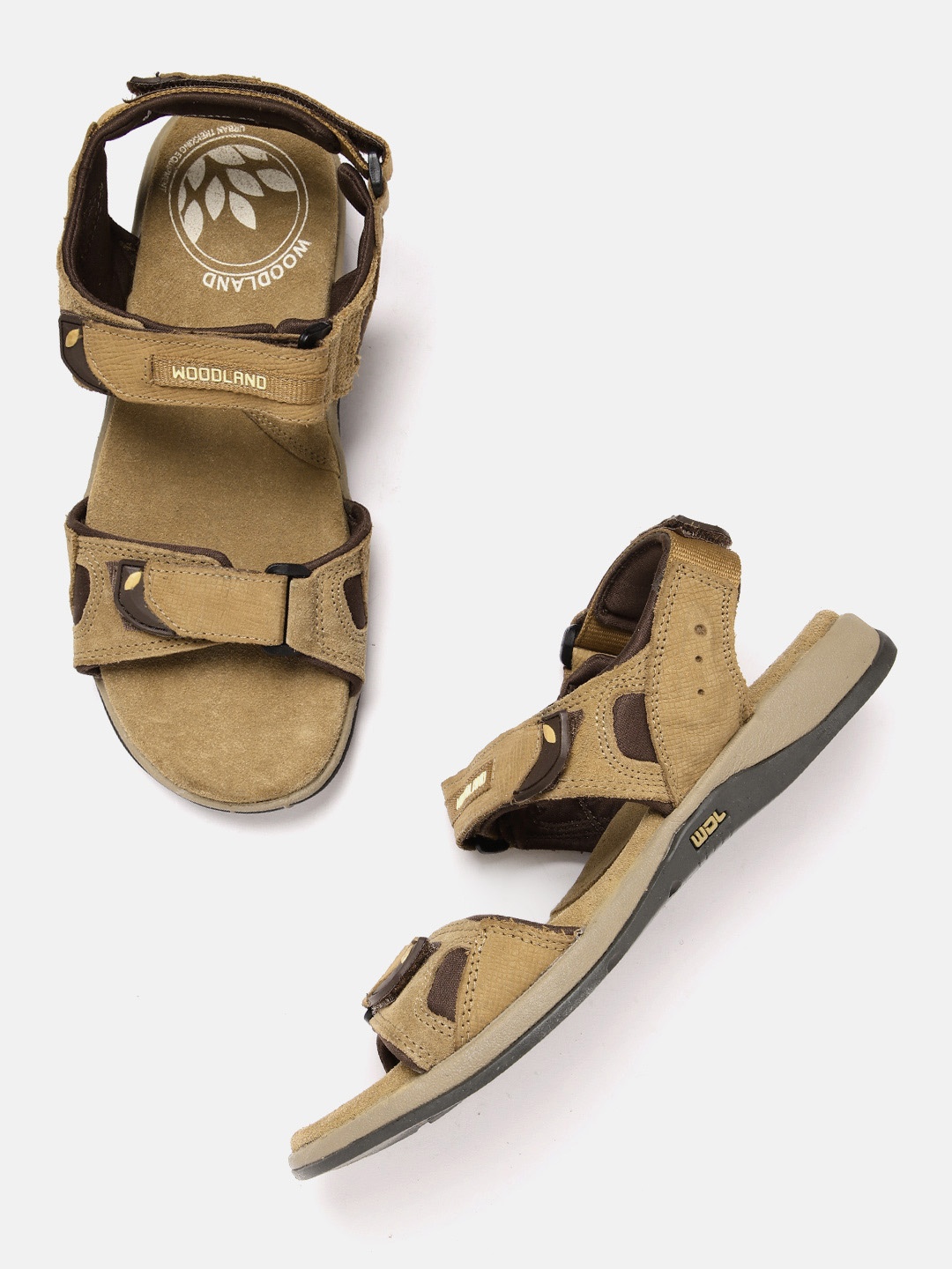 

Woodland Men Leather Comfort Sandals, Camel brown