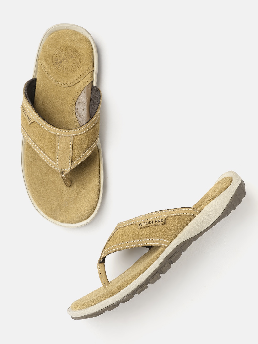 

Woodland Men Leather Comfort Sandals, Camel brown