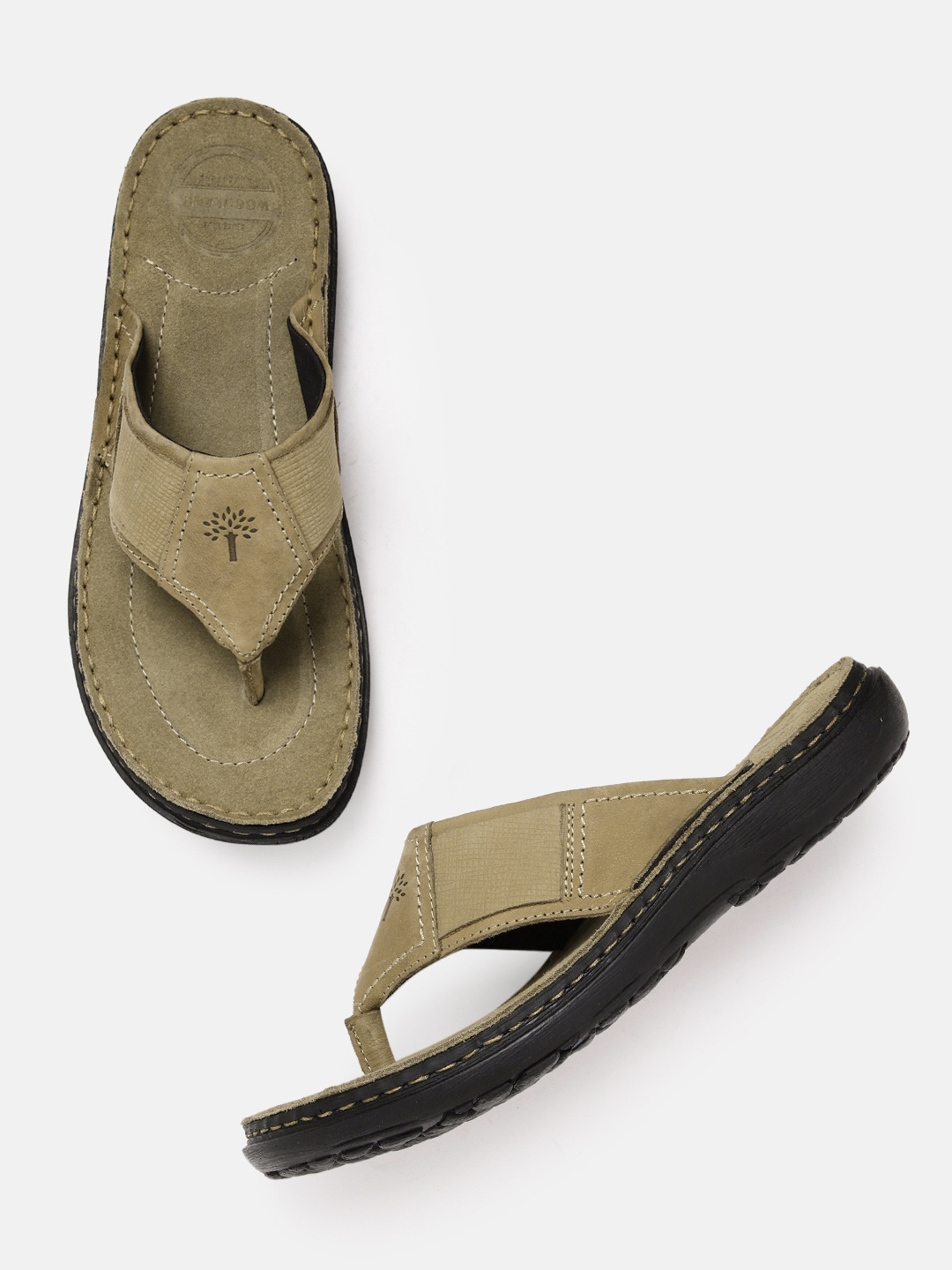 

Woodland Men Nubuck Leather Comfort Sandals, Khaki