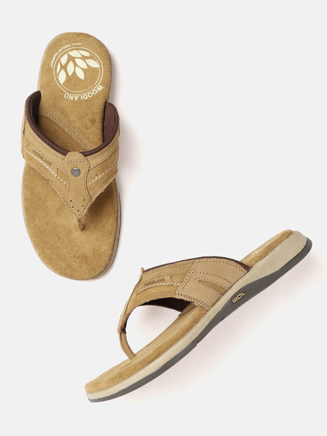 

Woodland Men Leather Comfort Sandals, Camel brown