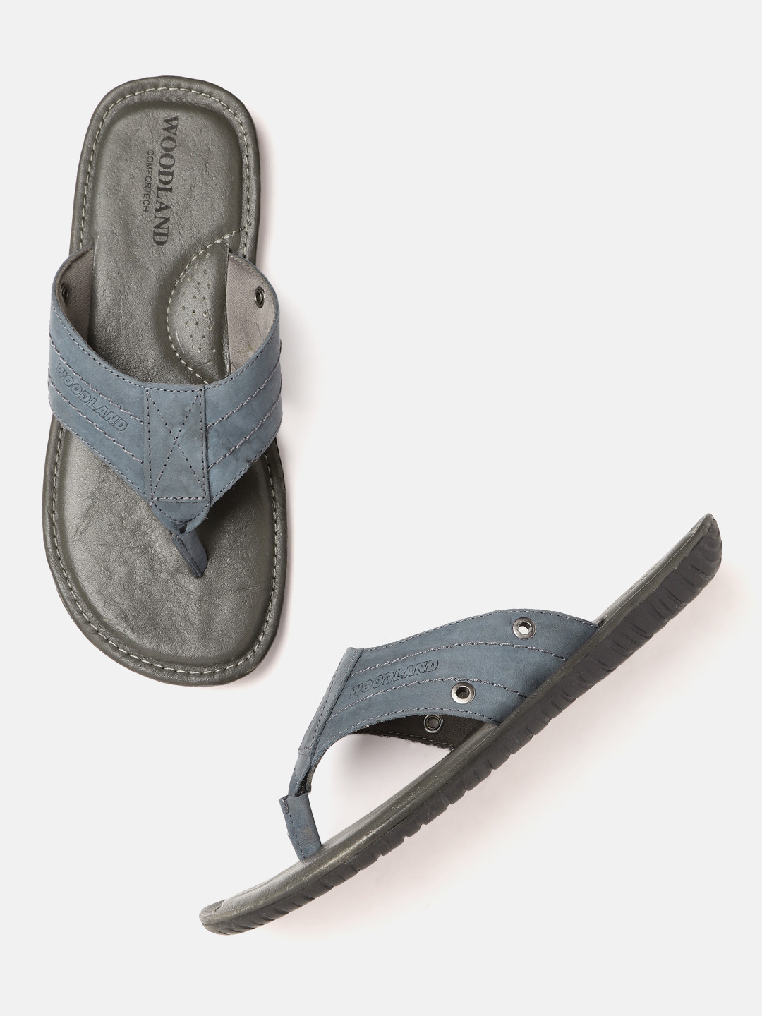 

Woodland Men Leather Comfort Sandals, Blue