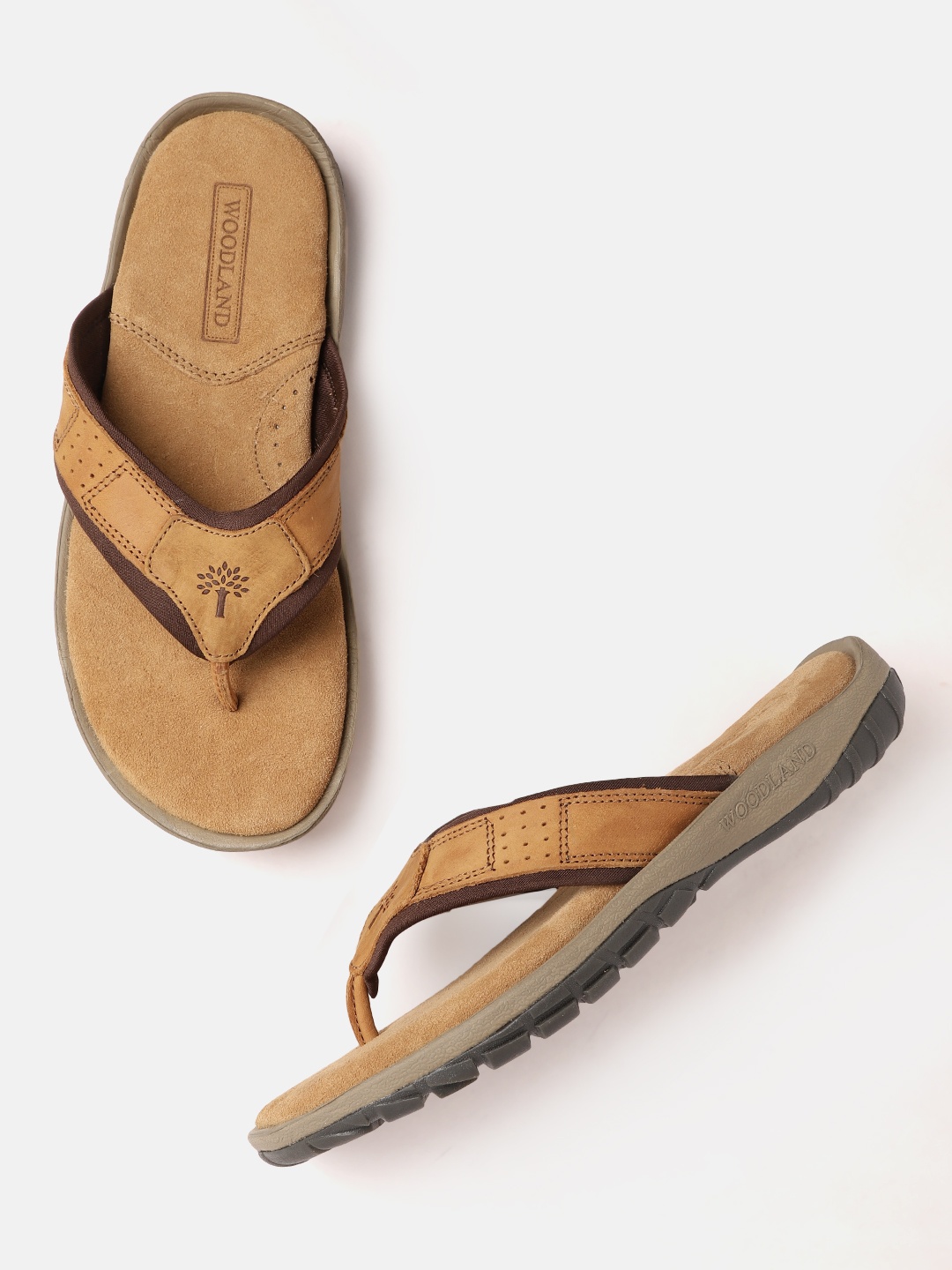 

Woodland Men Camel Brown Leather Comfort Sandals