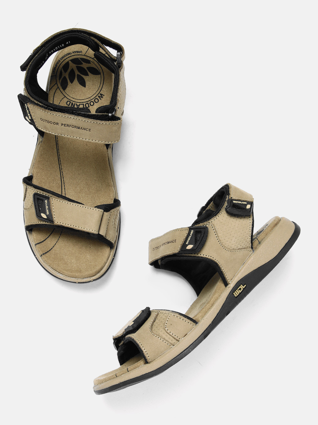 

Woodland Men Leather Comfort Sandals, Khaki