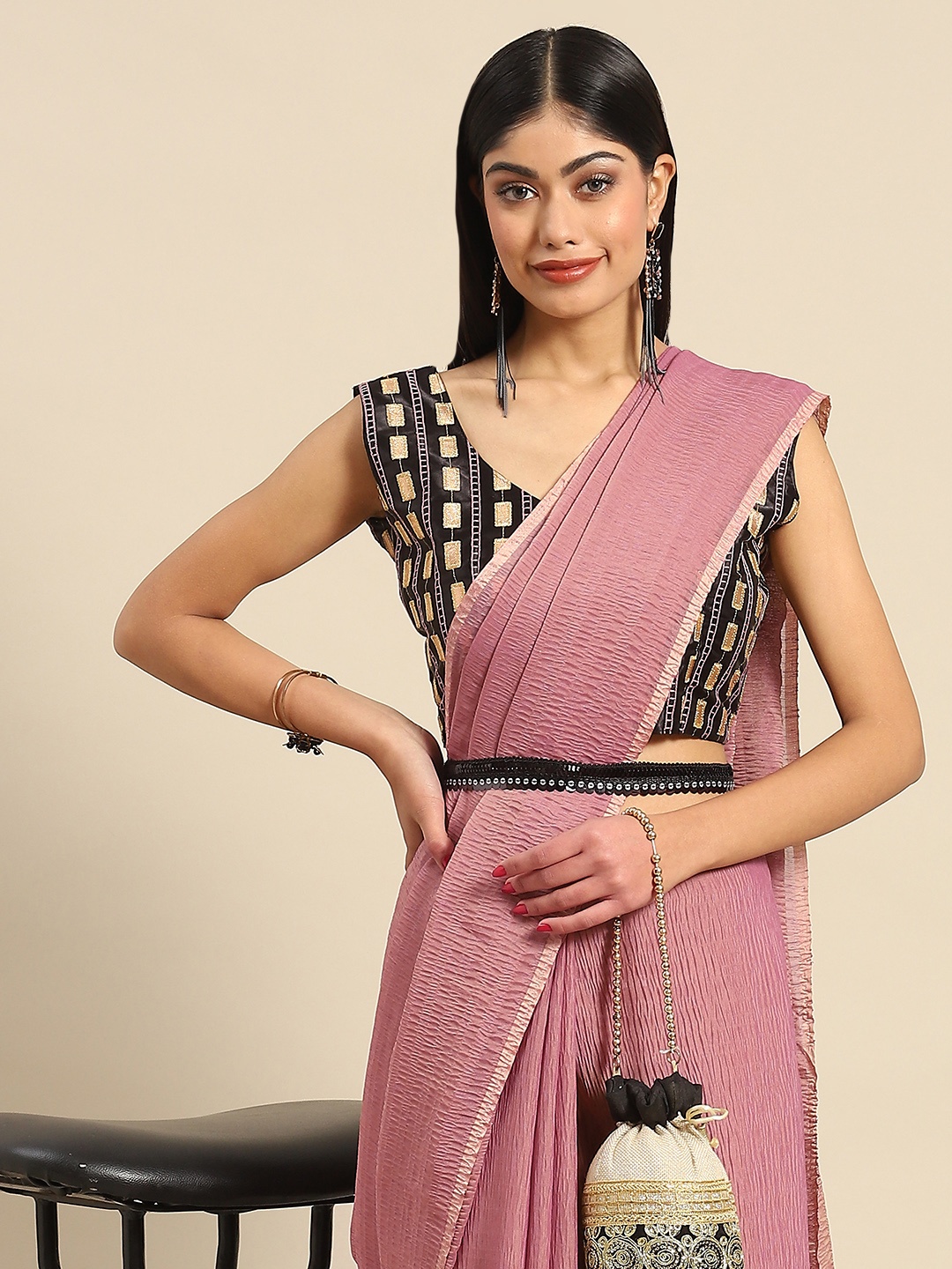 

Anouk Pure Georgette Saree, Rose