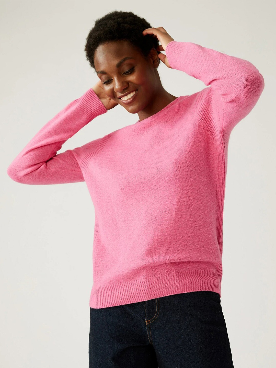 

Marks & Spencer Women Wool Pullover, Pink