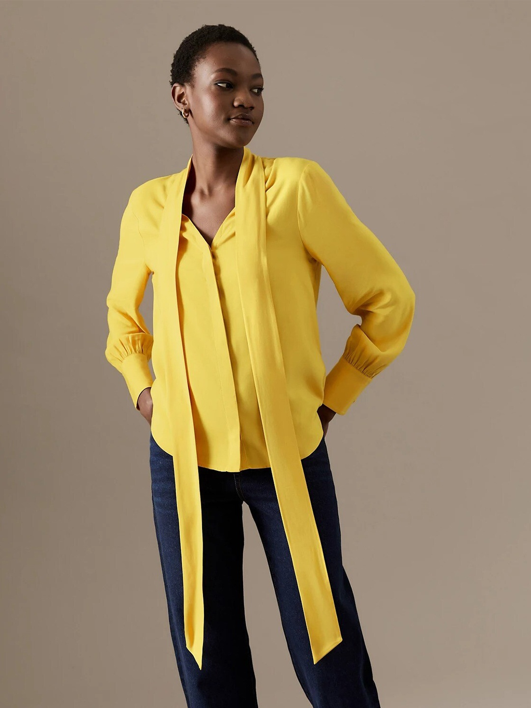 

Marks & Spencer Styled Back Top, Yellow