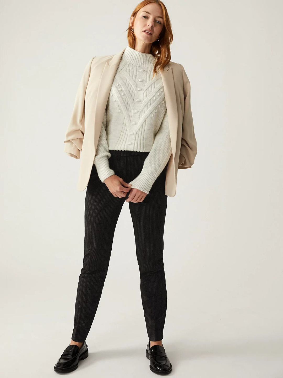 

Marks & Spencer Women Slim Fit High-Rise Trousers, Black