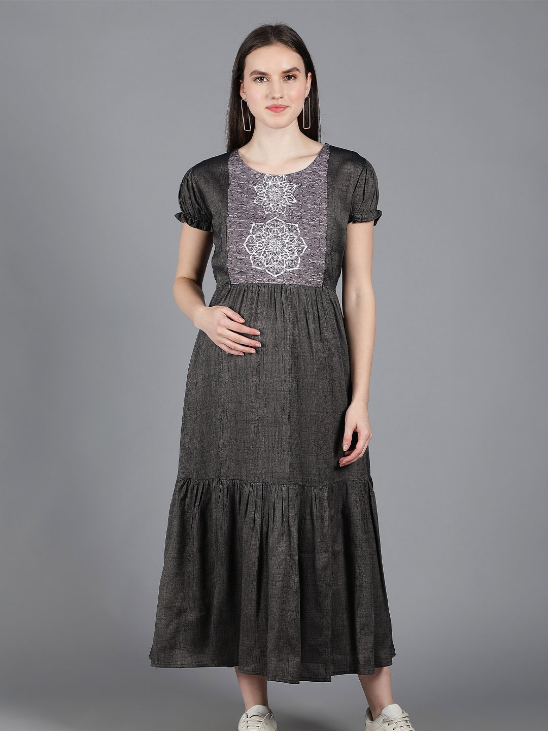 

NIGHTSPREE Grey Maternity Maxi Maxi Dress