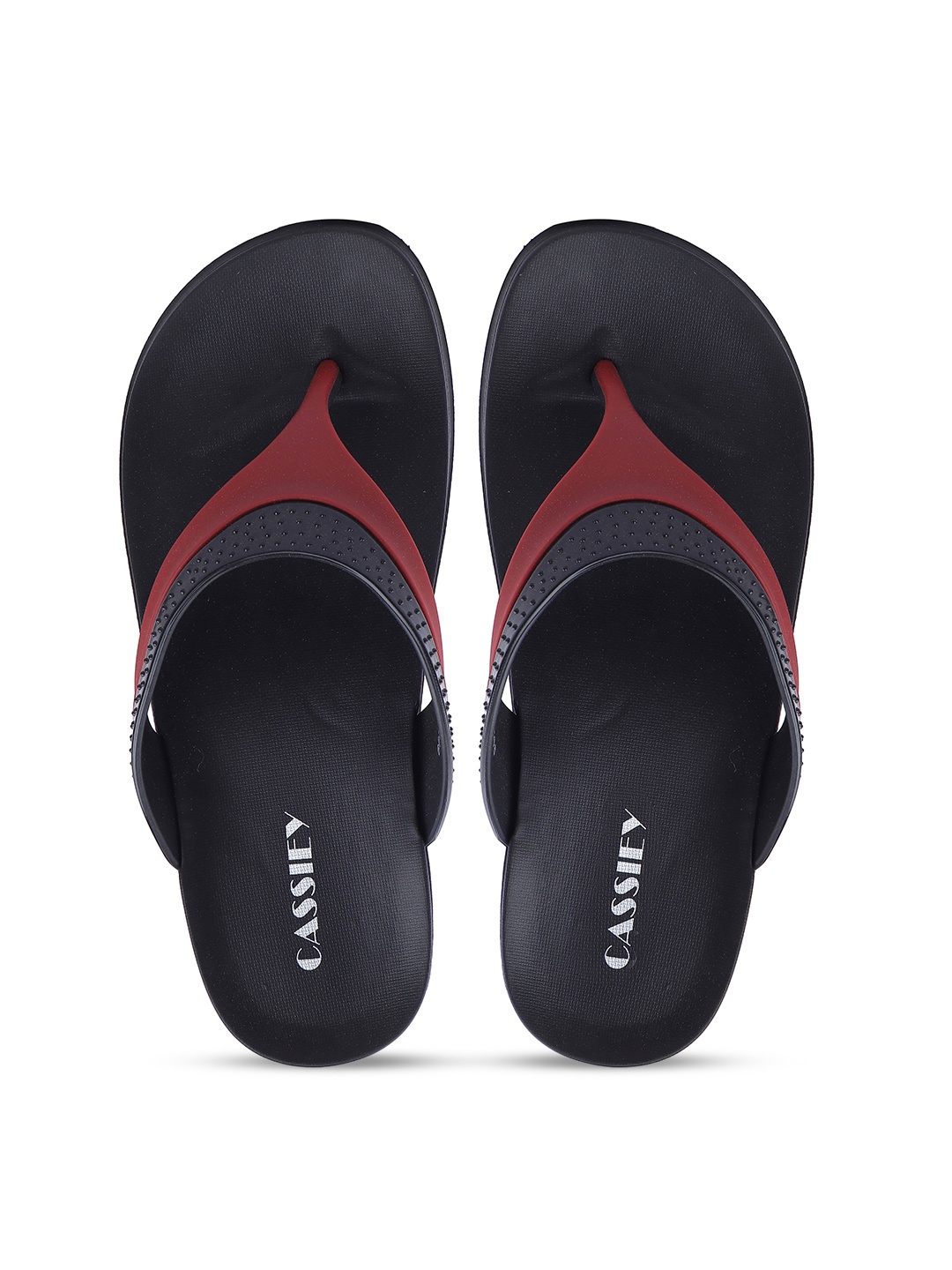 

CASSIEY Women Rubber Thong Flip-Flops, Black