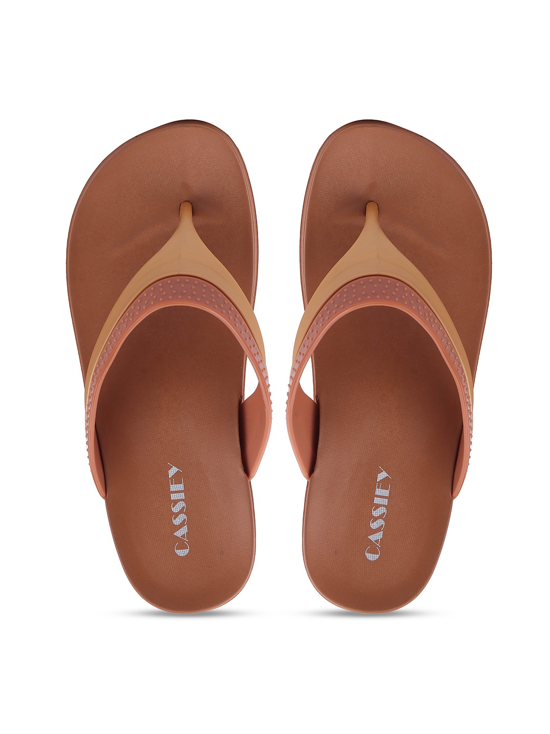 

CASSIEY Women Rubber Thong Flip-Flops, Brown