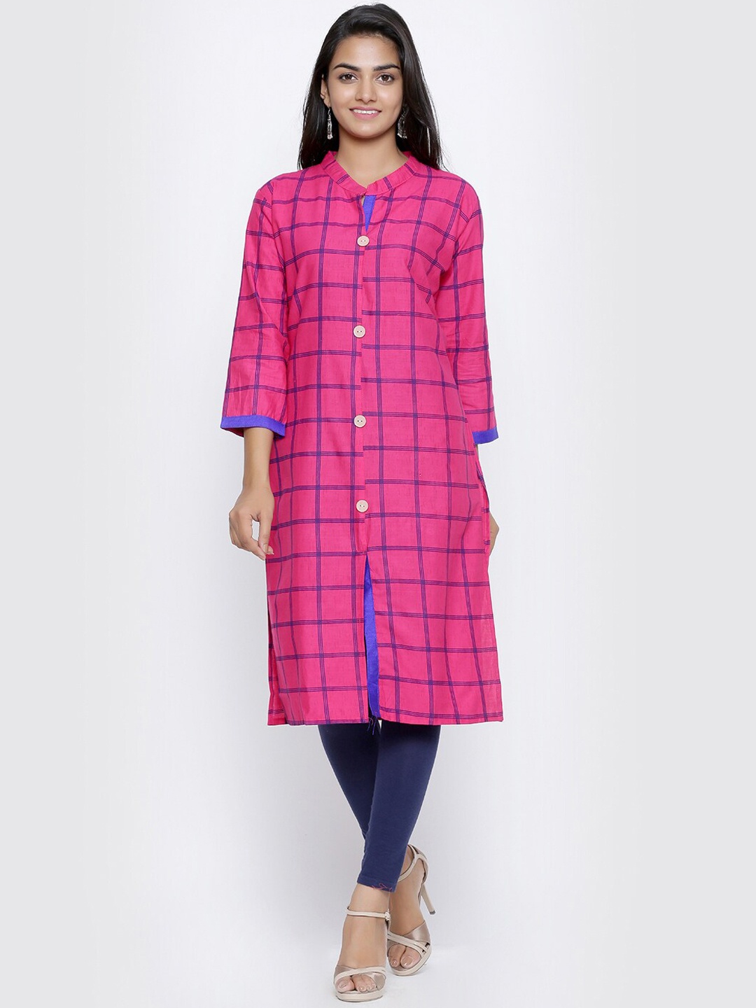 

SOUNDARYA Yoke Design Mirror Work Kurta, Pink